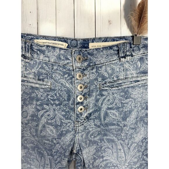 Anthropologie Pilcro Paisley Floral Printed High Rise Trouser Bootcut Buttonfly - Picture 4 of 14